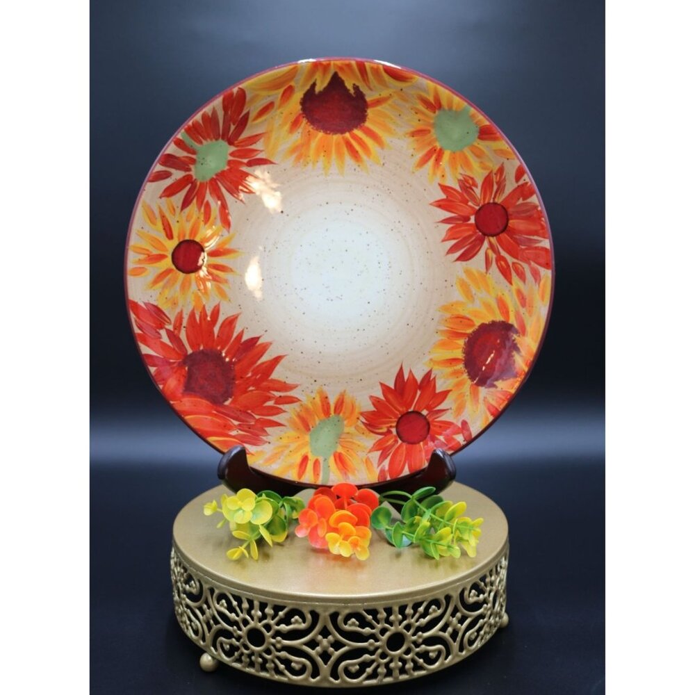 Vintage Sunflower Pfaltzgraff "Evening Sun", Hand Painted 12" Platter